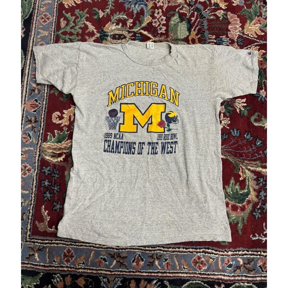 Vintage 1989 Michigan Wolverines Rose Bowl Champions T-Shirt Tagged XL